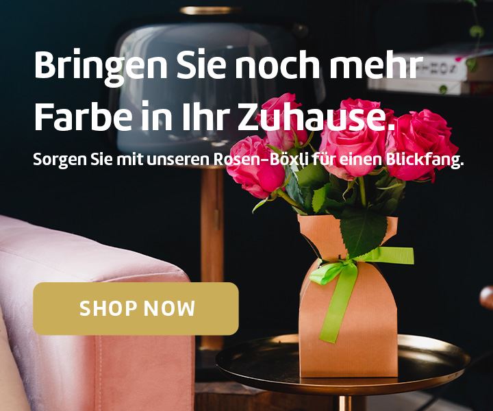 Bringen Sie noch mehr Farbe in Ihr Zuhause. Sorgen Sie mit unseren Rosen-Böxli für einen Blickfang.